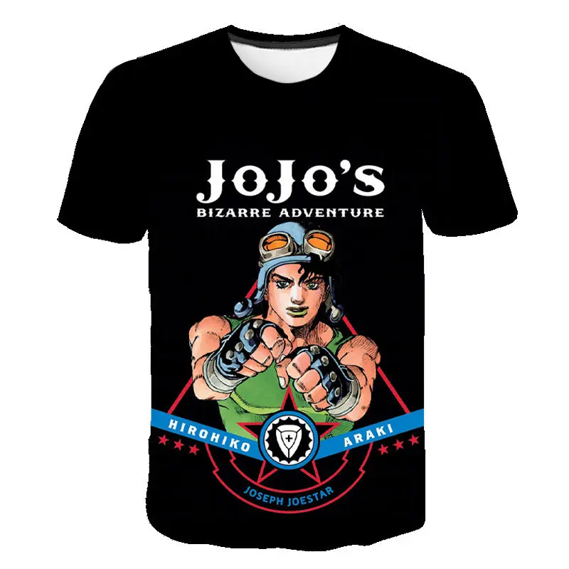 

Футболка с 3D принтом Kujo Jotaro, аниме, невероятные приключения Джоджо, мужская, женская, Детская уличная одежда, футболка с коротким рукавом, топы