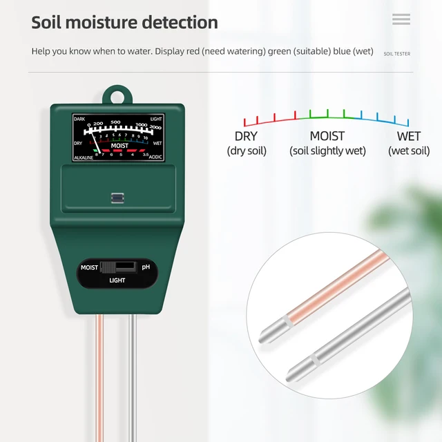 Testeur de sol PH mètre de fleurs, humidimètre, température, lumière du  soleil, analyse intelligente, acidité, outil de jardin, 2 en 1, 3 en 1, 4/5  en 1 - AliExpress