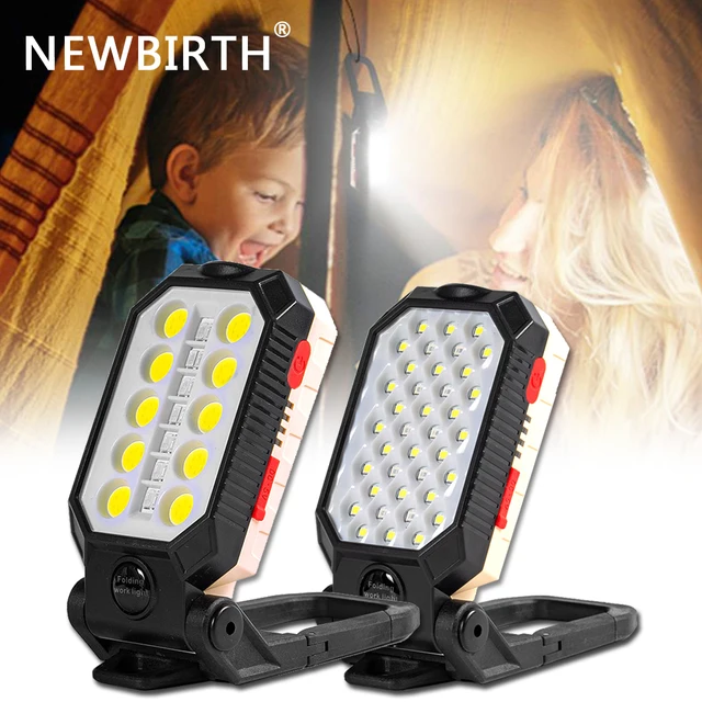 COB Work Light Portable LED Flashlight Adjustable USB Rechargeable Waterproof Camping Lantern Magnet Design With Power Display