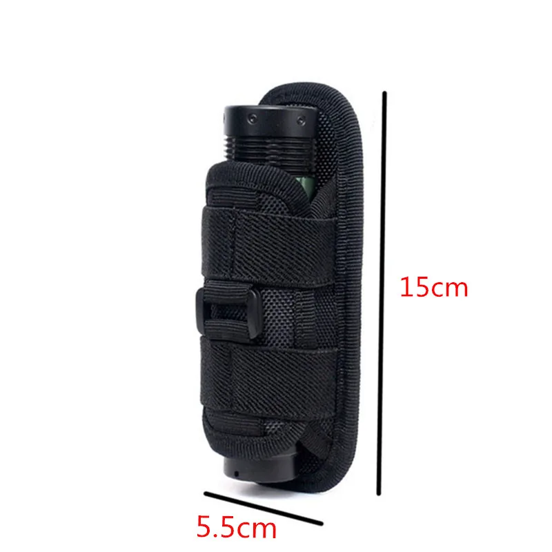 Tactical Nylon Case for Flashlight Belt Holster Holder For Duty Belt Hunting Flashlight Pouch 360 Degree Soft Pouch Pocket