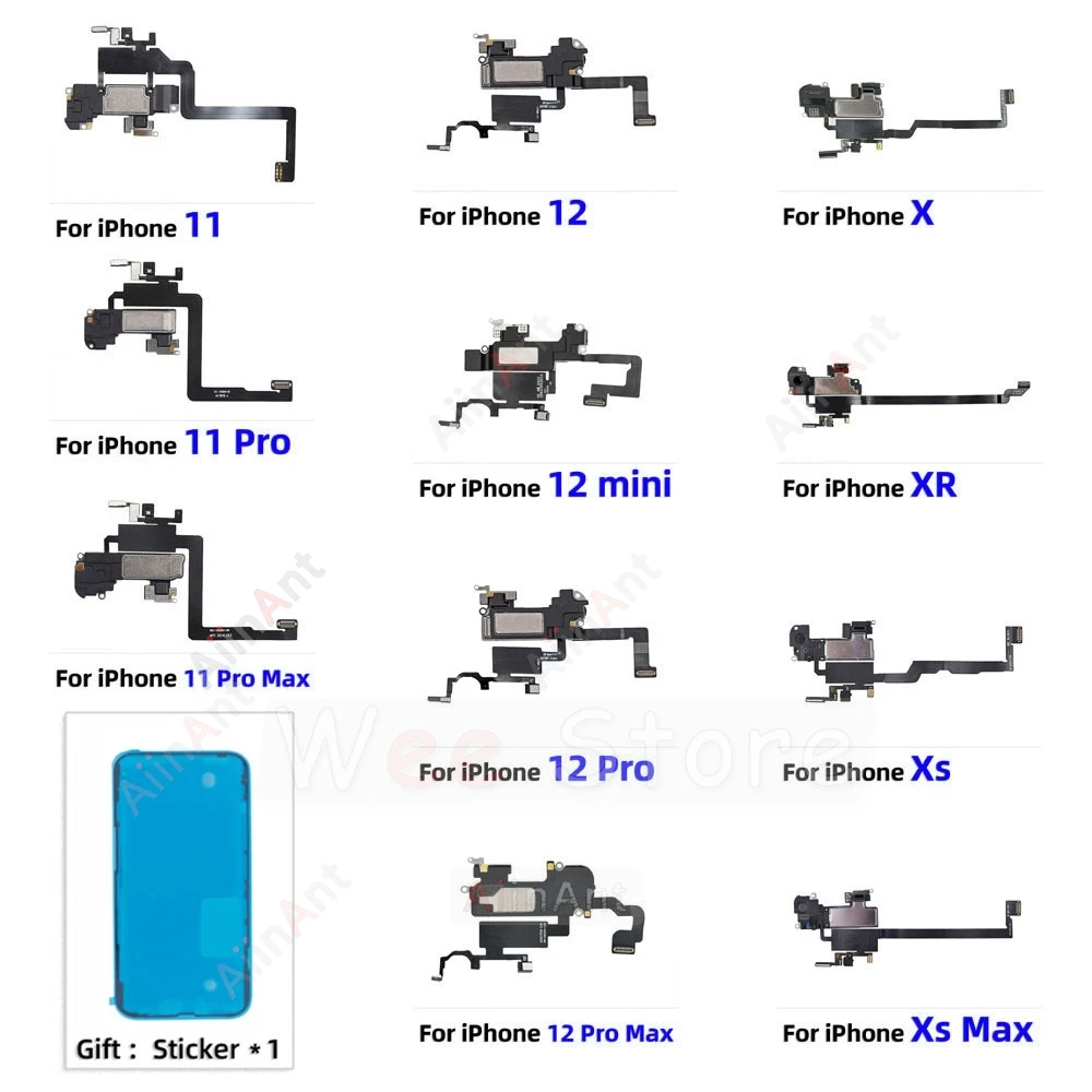 Earpiece Speaker Flex Cable For iPhone X Xs 11 12 Pro Max XR Proximity Sensor Sound Phone Parts
