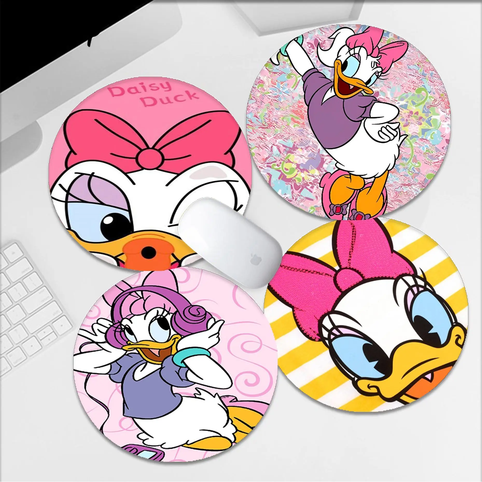 

Disney Daisy Duck Cartoon Mousepad INS Tide Round Office Student Gaming Thickened Writing Pad Non-slip Cushion Mouse Pad For PC