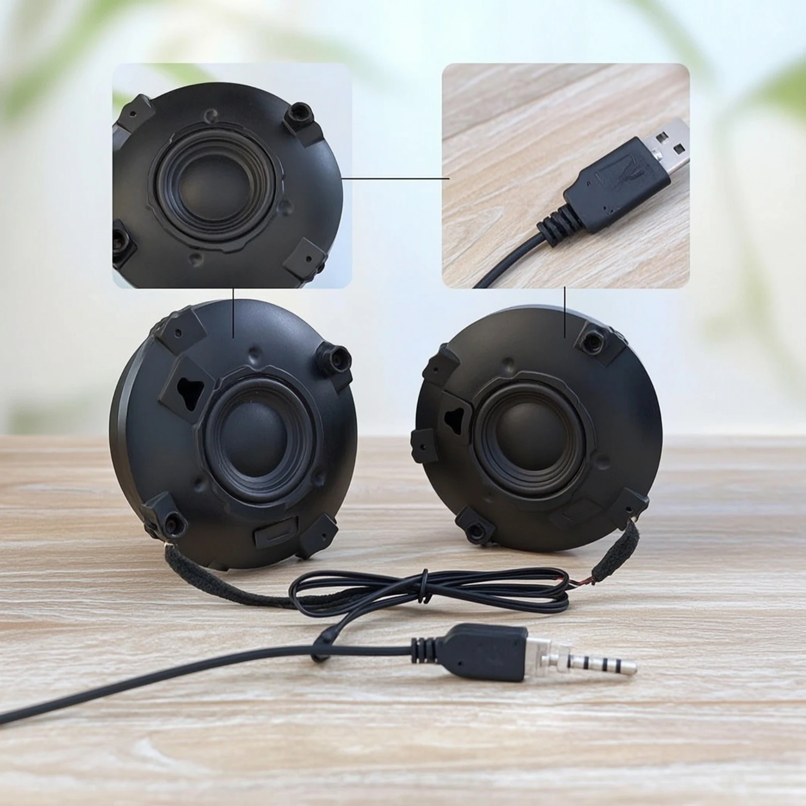 접착식 스피커 소음 감소 USB 스피커 학생, 홈 오피스, 기숙사용 컴팩트 슬림형