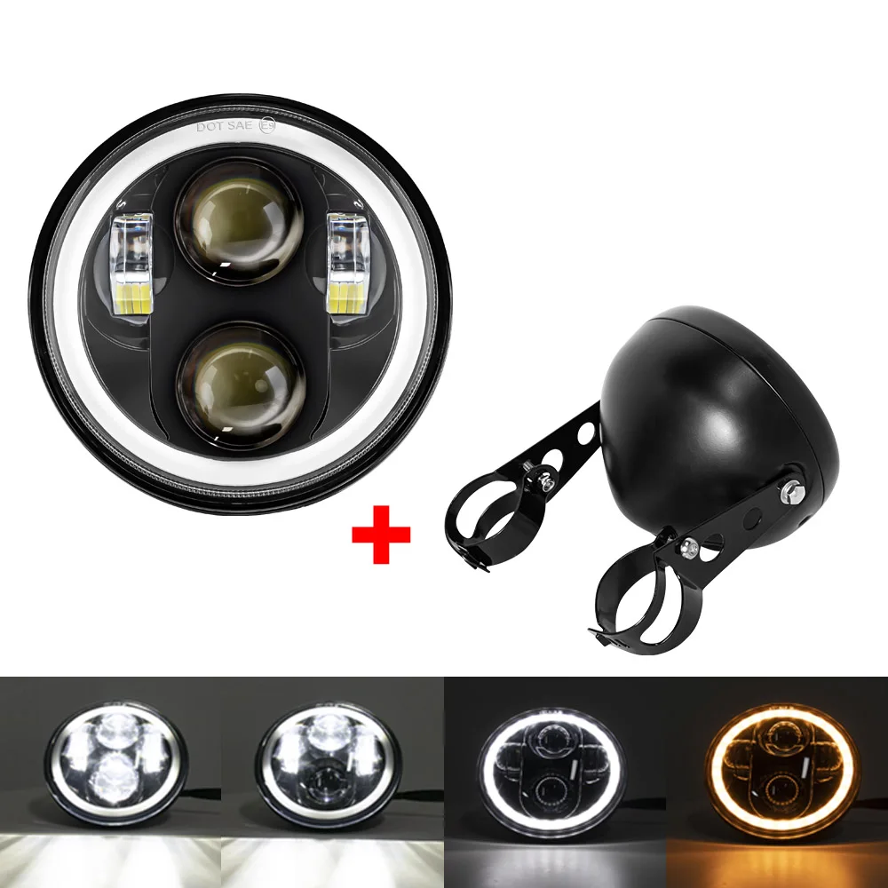 6.5 Inch Motorfiets Led Koplamp Universele 6.5 Ronde Koplamp Voor Sportster Cafe Racer Suzuki Custom