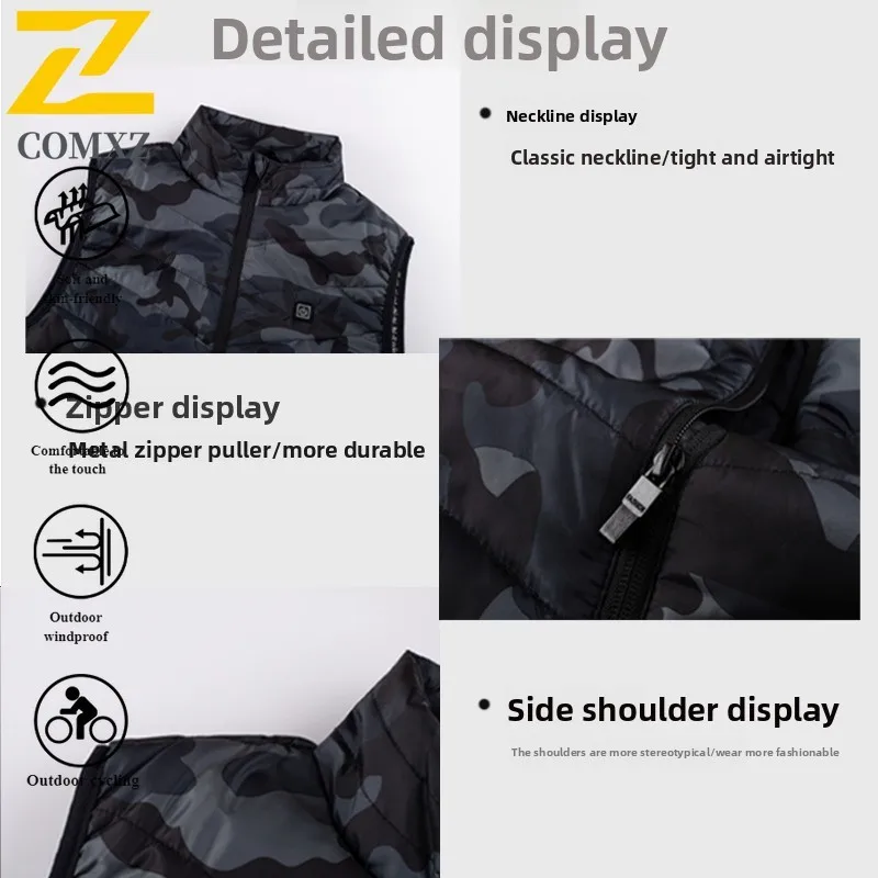 Graphene Heated Vest USB Fast Charging Warming Massage Waistcoat Waterproof windprooffor Man Women Thermal Therapy Winter Wear