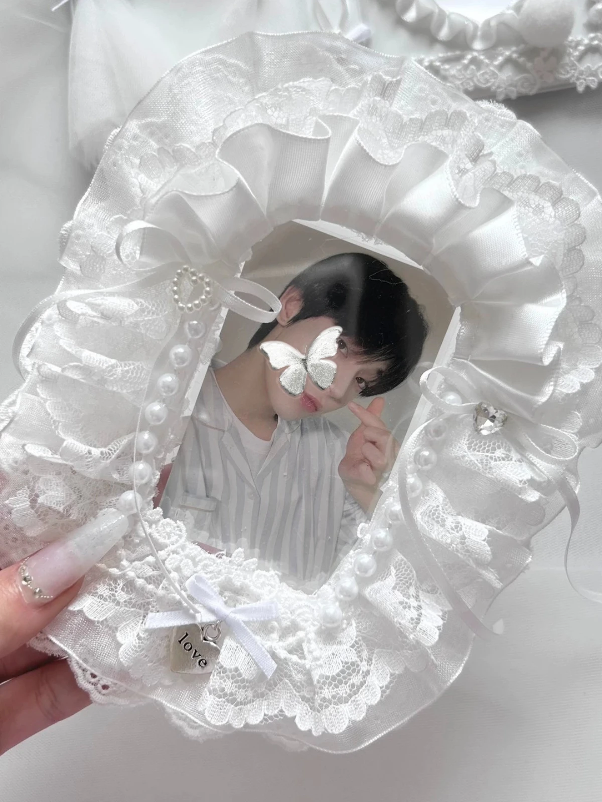 Lace Top Loader Decorating Deco Support Kpop Anime Photocard Toploader Per Carte Forniture Di Protezione Commerciale Orizzontale Poco Pok