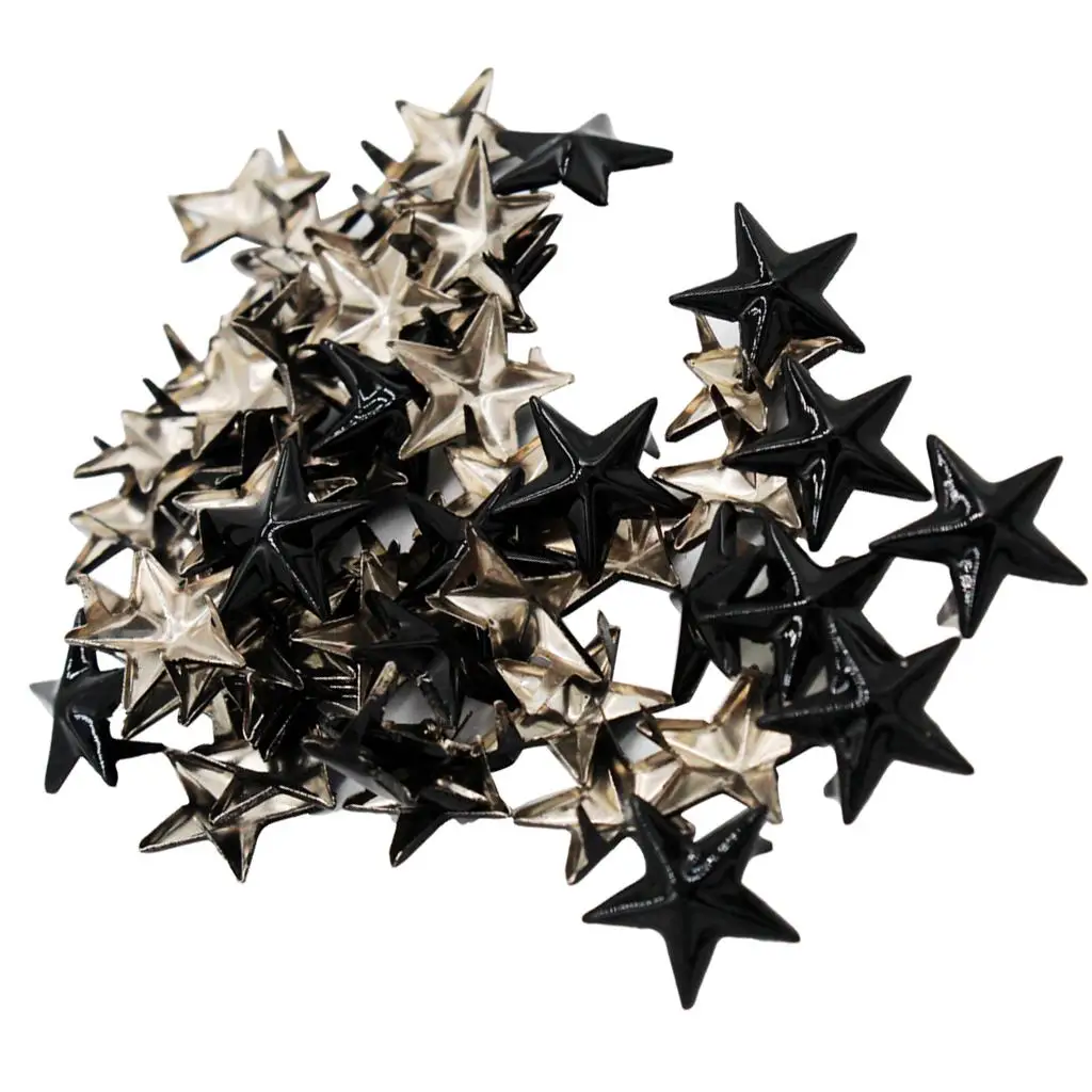 50 Pieces Star Studs Metal Claw Nailhead Punk Studs Rivets DIY Craft 15mm