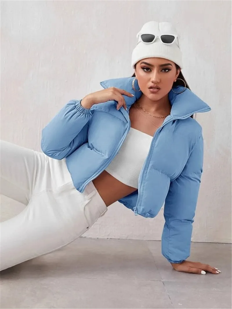 

Candy Color Women's Winter Parka 2023 Oversize Casual Lightweight Jacket Padded Y2K Clothes Fashion Cotton Quilted Coats C004