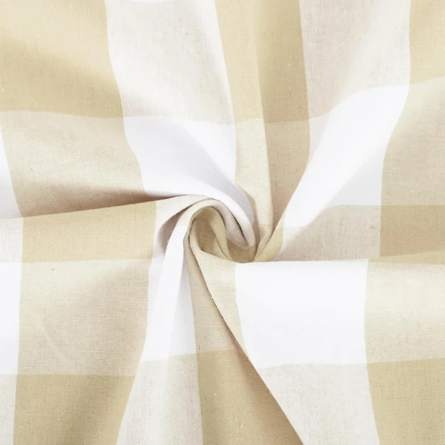 1pc farmhouse khaki grid through pole tende, adatte per camere da letto, soggiorni e sale studio 6