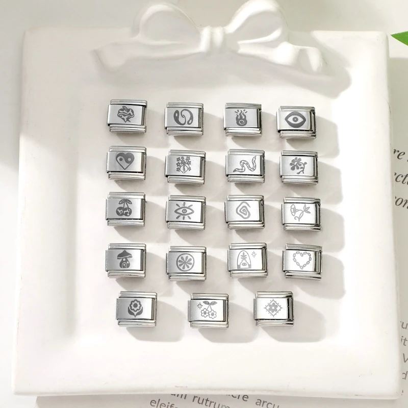 Laser Engraving Charm Bracelet Stainless Steel DIY Making Gift