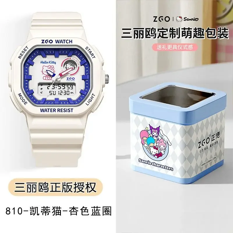 

Часы ZGO Sanrio Женские светящиеся, серия Hello Kitty, водонепроницаемые спортивные электронные часы для студентов