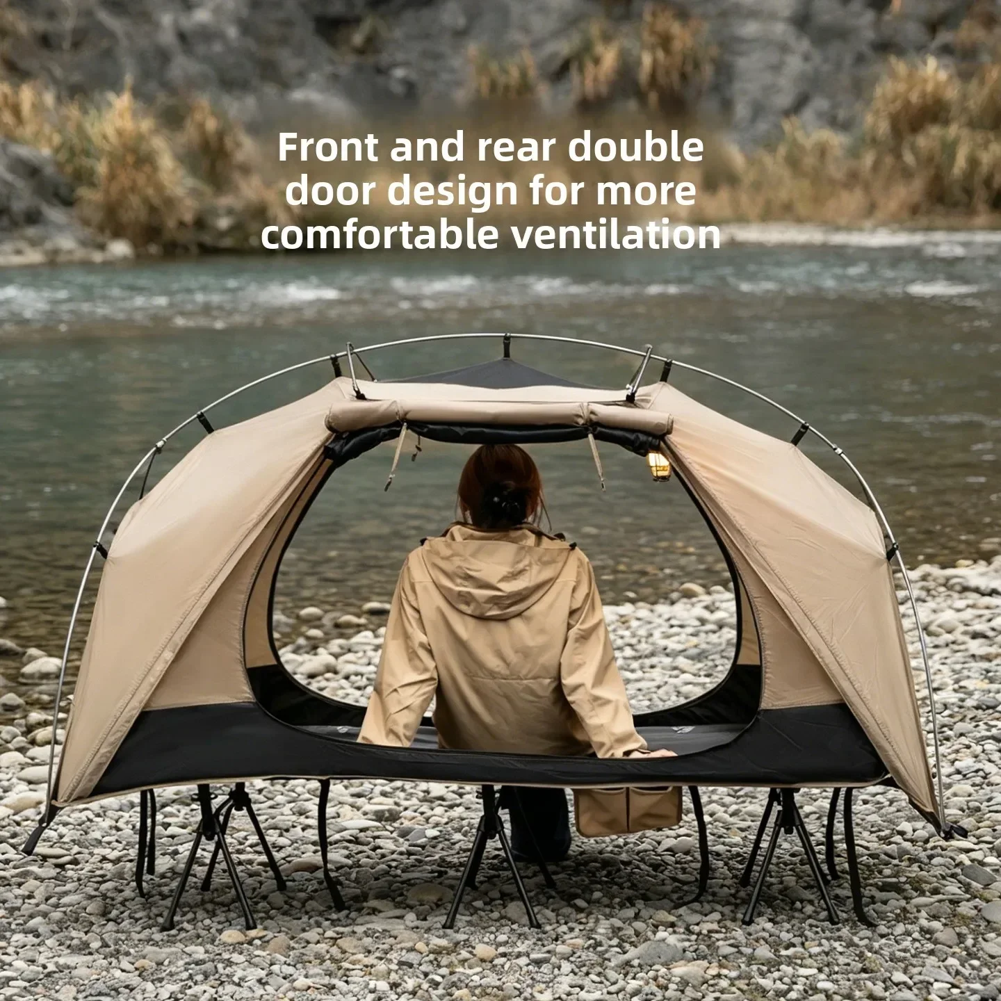 MOUNTAINHIKER Tenda da Campeggio Singola Impermeabile Multiuso per Escursionismo e Viaggi - immagine 3