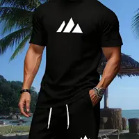 Nouvel ensemble deux pièces d'été pour homme : T-shirt à manches courtes et short, respirant et à séchage rapide, idéal pour le sport et les loisirs. 1