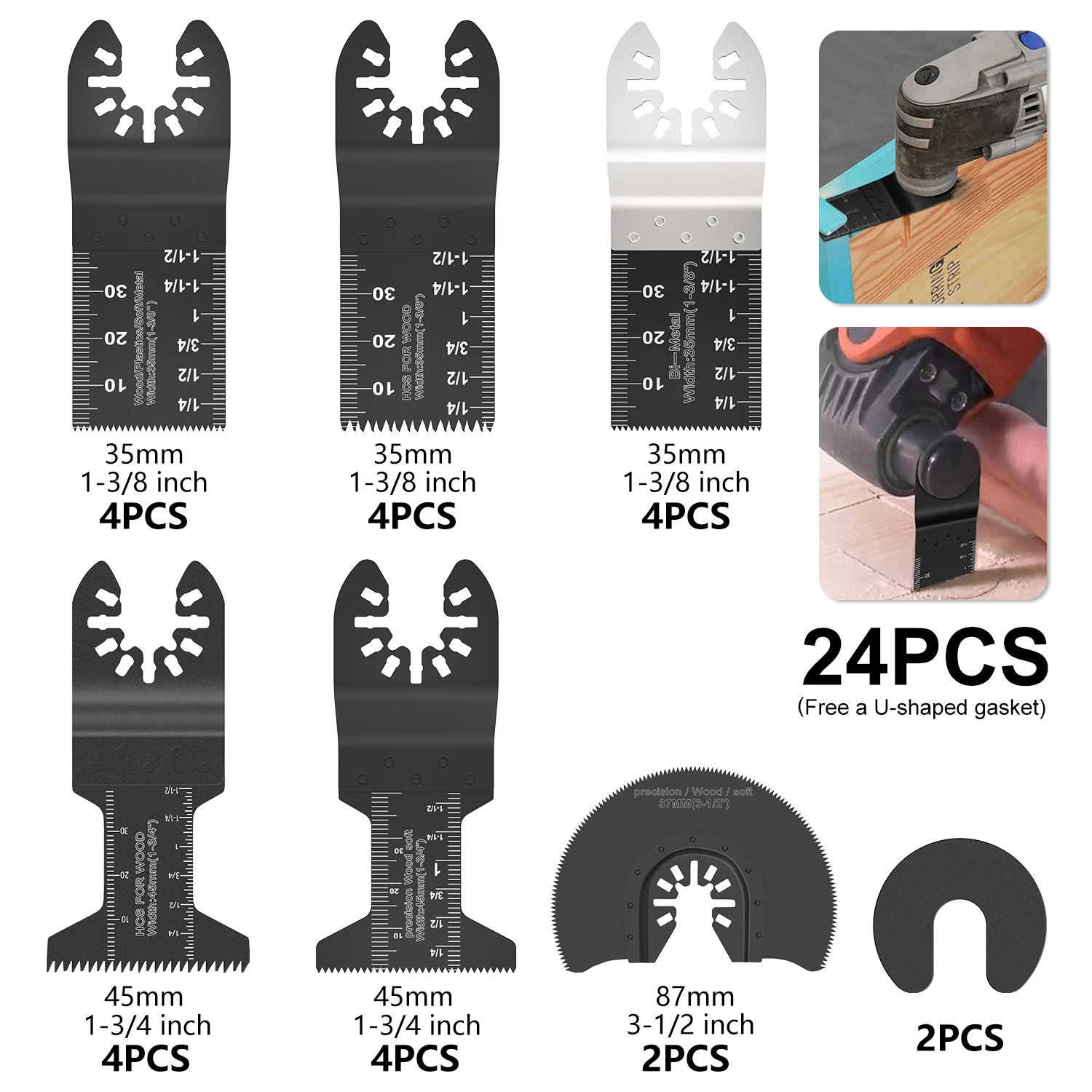 10/24pcs Oscillating Blades Multifunctional Blade Saw Fine Workmanship  35MM 45MM 87MM High Carbon Steel Blade Saws Quick Releas 2