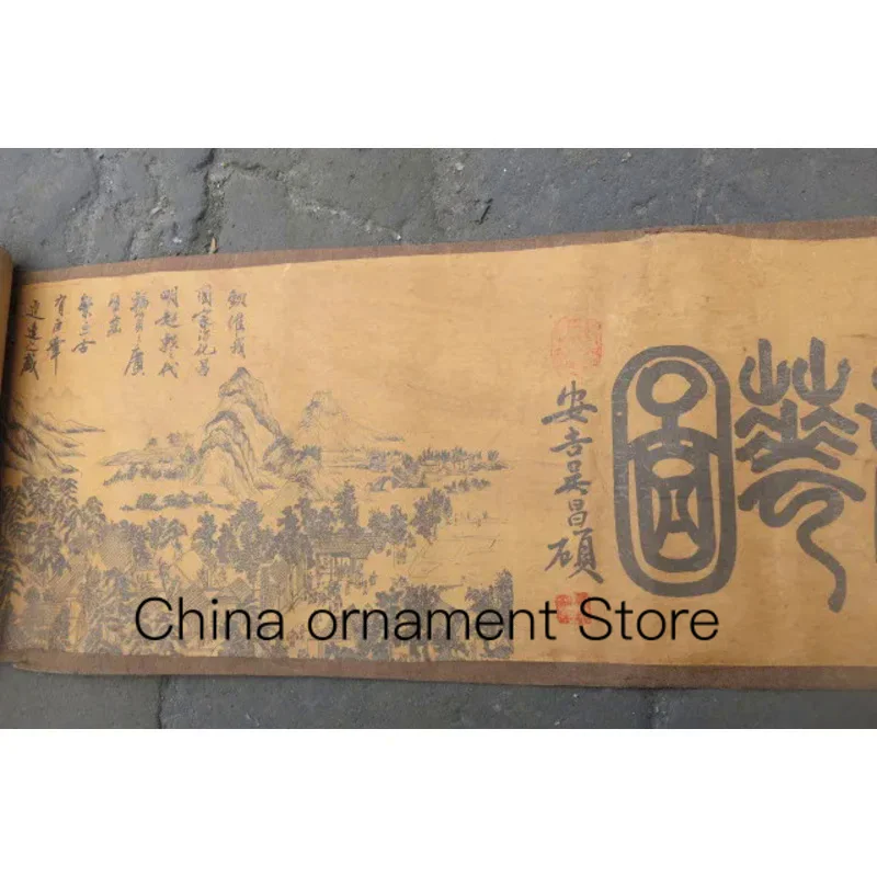 

Китайские картины ручной росписи, длинная ось династии Мин (1368 - 1688) в Китае, традиционный китайский сад Сучжоу