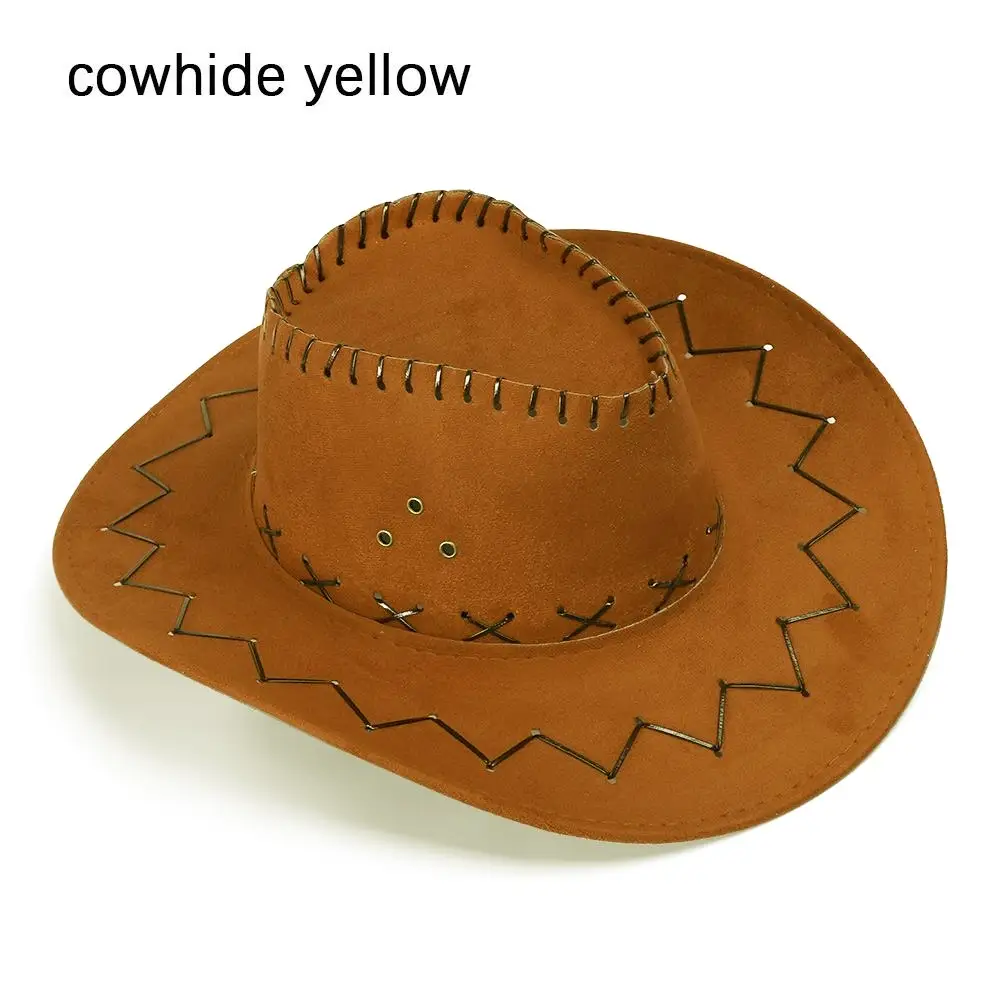 NYKKOLA Western Suede Cowboy Hat Unisex Party Hat Fancy Dress