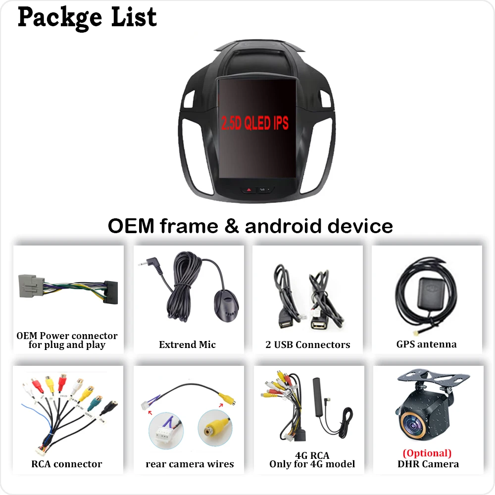 GPS per auto per Ford Kuga 2 Escape 3 2012-2019 Android 13 Multimedia DVD Autoradio Stereo Navigatore Dash Cam - immagine 6
