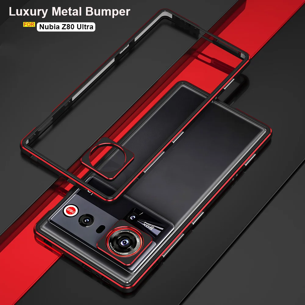 Premium Aluminum Metal Frame Cover with Camera Lens Protector - Shockproof Bumper Case