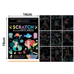 Vibrant Scratch Off Art Set for Kids - Creative DIY Graffiti and Educational Craft Kit (Mermaid)