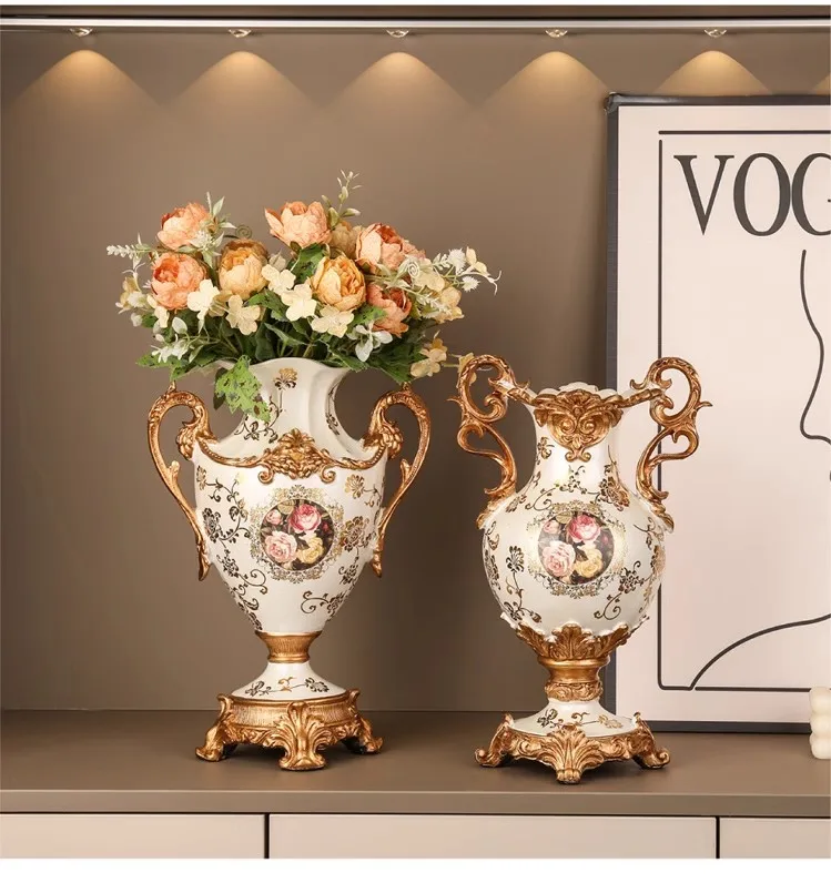 European retro vase, living room flower vase, home decoration, dining table, European creative foyer decoration 4