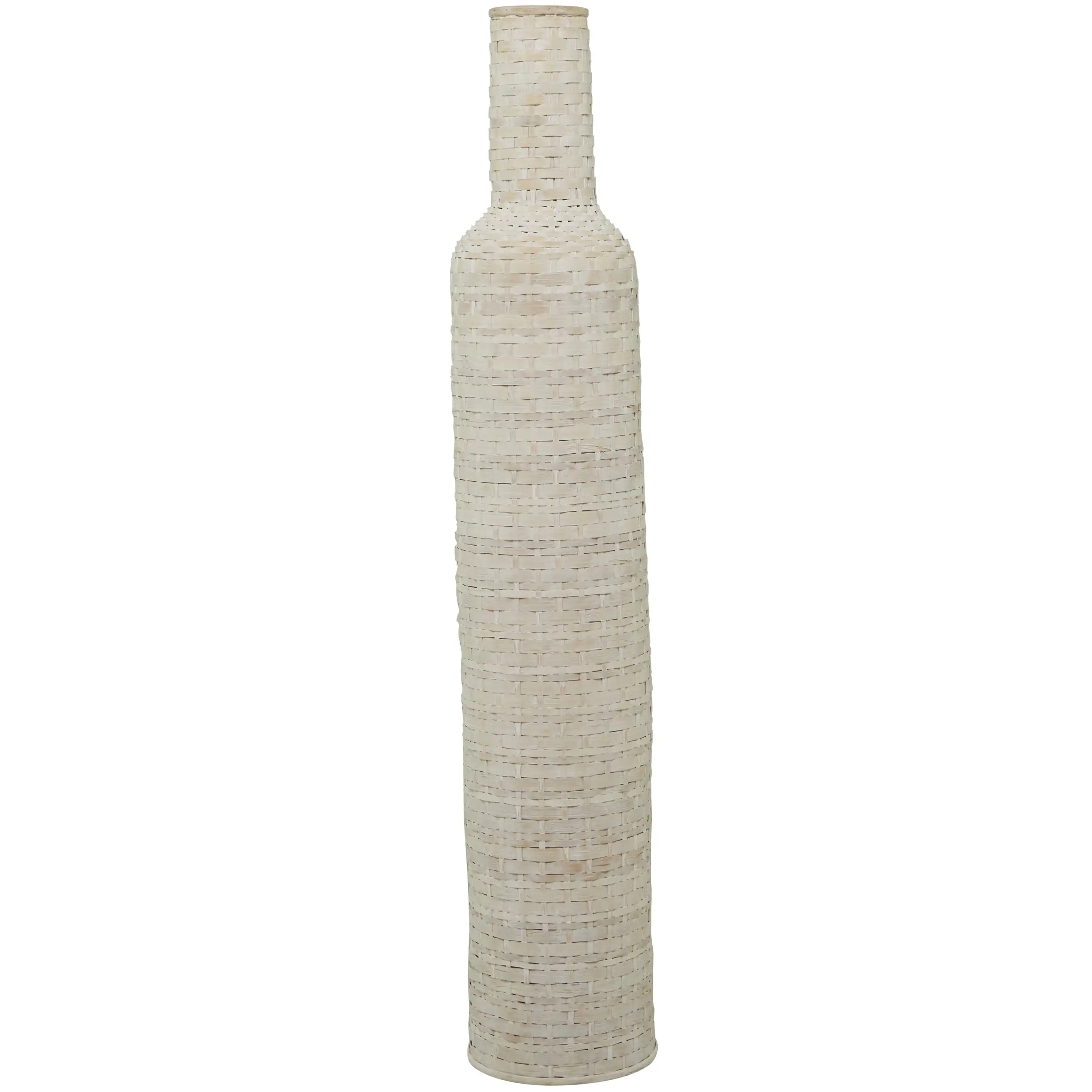 

DecMode 48" Tall Woven Floor White Bamboo Vase