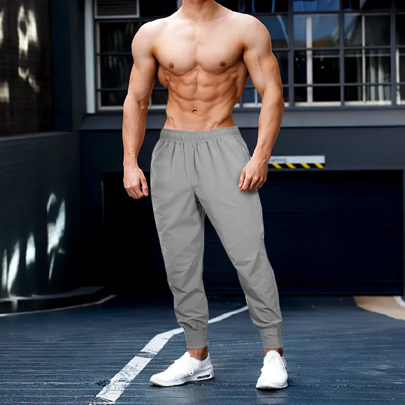 Mens Summer Running Pants - Elastic Jogging Sweatpants for Gym  Outdoor Fitness