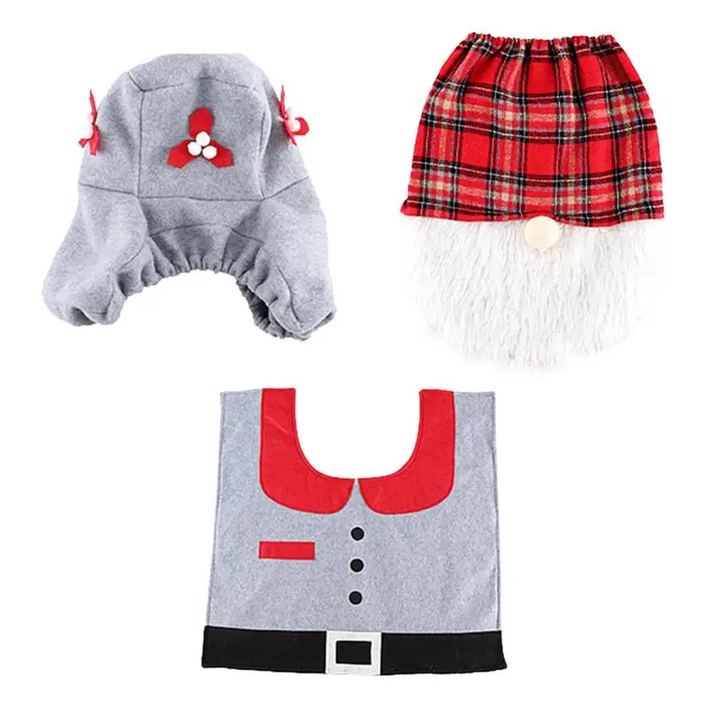 

3pcs Christmas toilet cover cute Decoration christmas Theme Pattern Toilet Lid Cover Celebration Accessories For Home Apartment