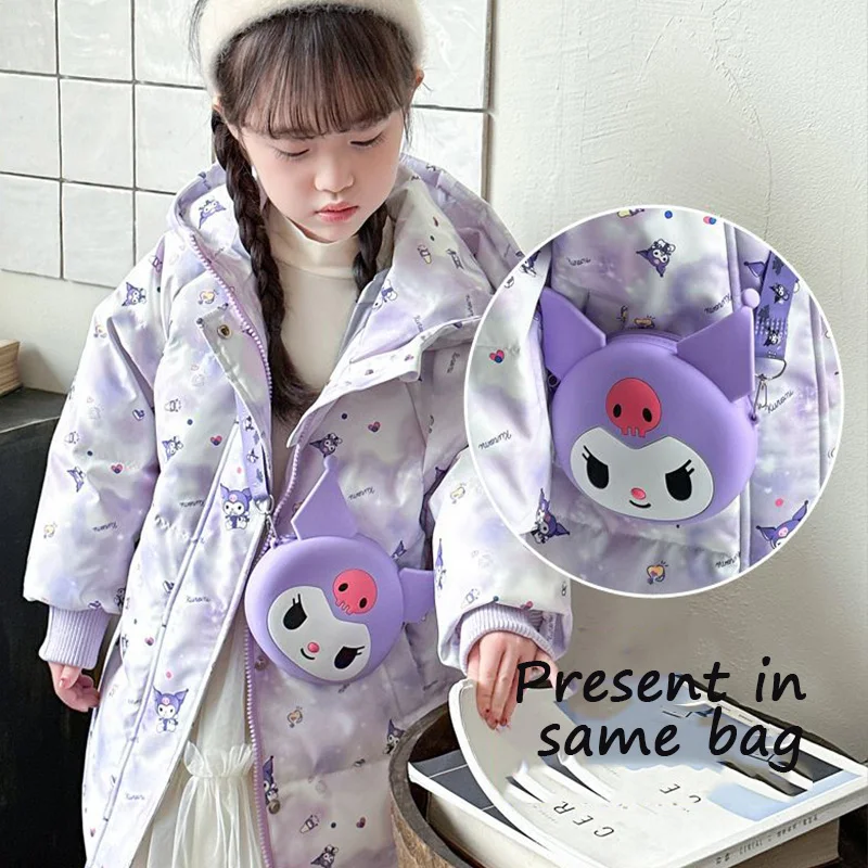 

Детский Зимний пуховик средней длины, с мультяшным принтом