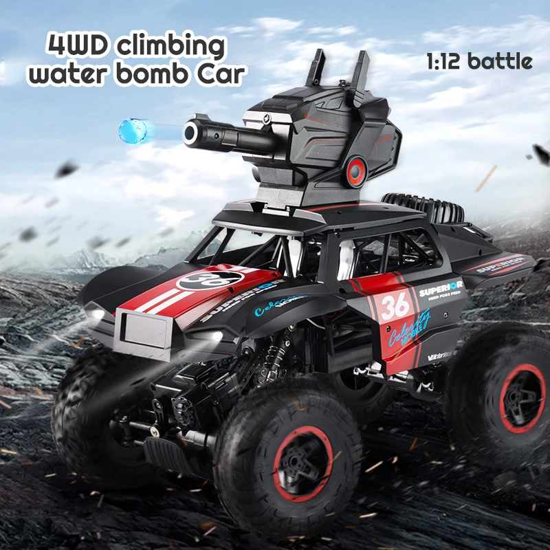 

1:12 4WD High Speed Shooting Remote Control Tank 2.4G Drift Competitive Water Bomb Remote Control Car Children's Car Toy Gift