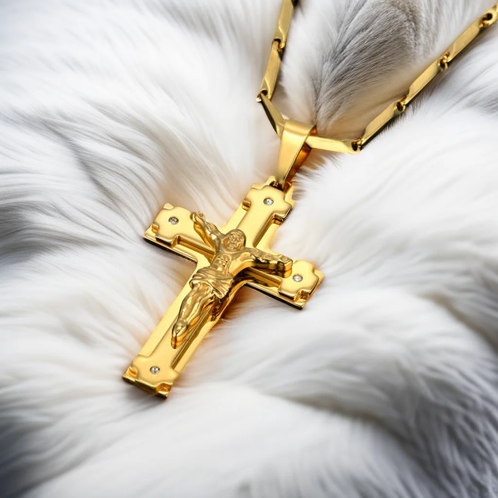 BeierJesus Kreuz männer Edelstahl Teil Gold Farbe Kruzifix Östlichen  Orthodoxen Anhänger Kette Halskette Schmuck BP8-621 - AliExpress