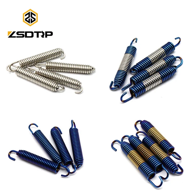 ZSDTRP 2pcs 75mm Motorcycle Stainless Steel Exhaust Pipe Muffler Silencer Springs 75mm