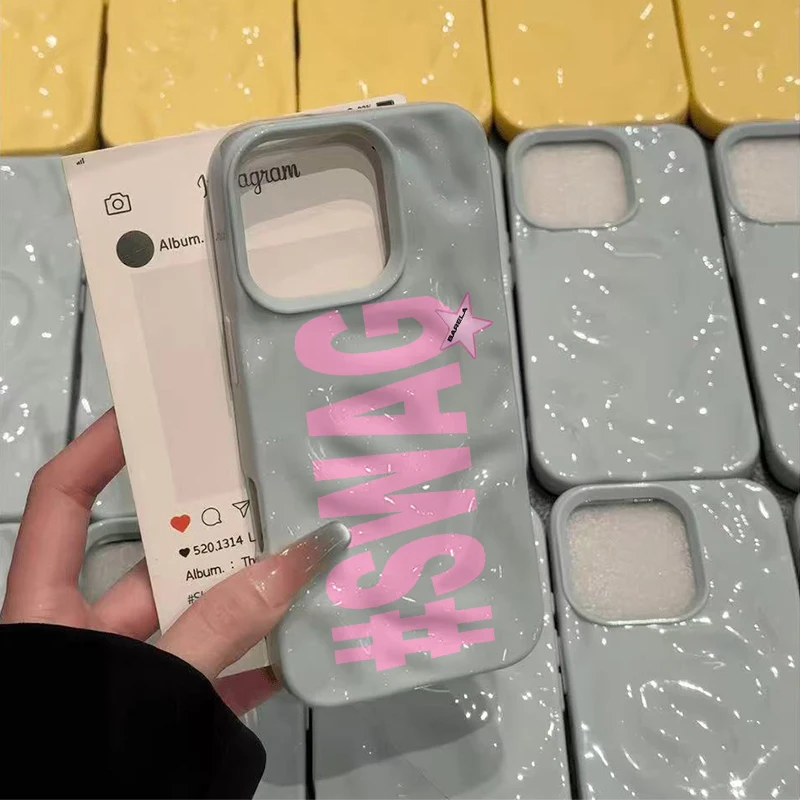 Swag Hip Hop Personalized Alphabet Phone Case For IPhone 16 15 11 Pro 13 12 14 17 Pro Max 16 Plus 17Air Wave Fashion Soft Cover