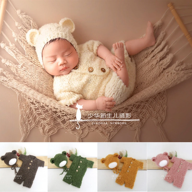 Dvotinst Newborn Photography Props Cute 2022 Tiger Outfits Hat Dolls Theme Bear Fotografia Accessories Studio Shoots Photo Props dvotinst newborn photography props baby 2022 cute tiger theme backdrop outfit hat posing wrap set studio shooting photo props