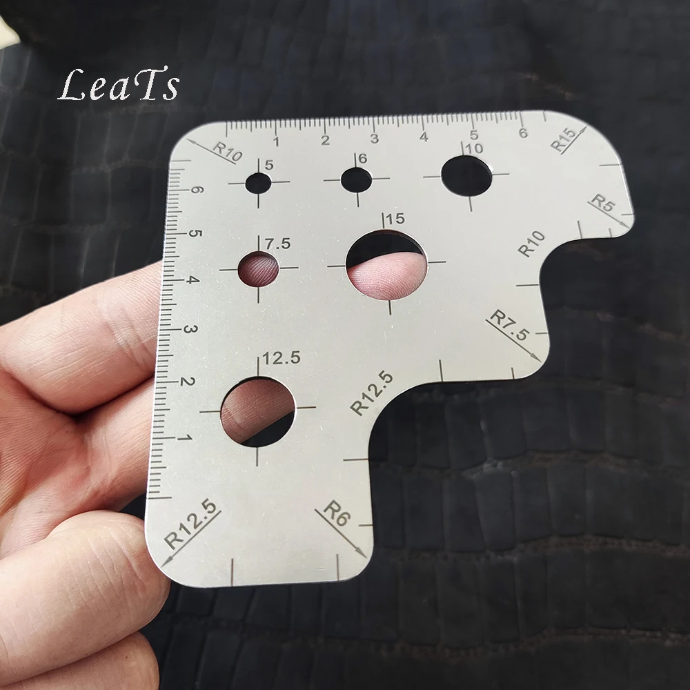 Leather Cutting tool Corner Cutter Circle Ruler Metal Drawing Ruler Circle Leather Punch Templates DIY Craft Tools