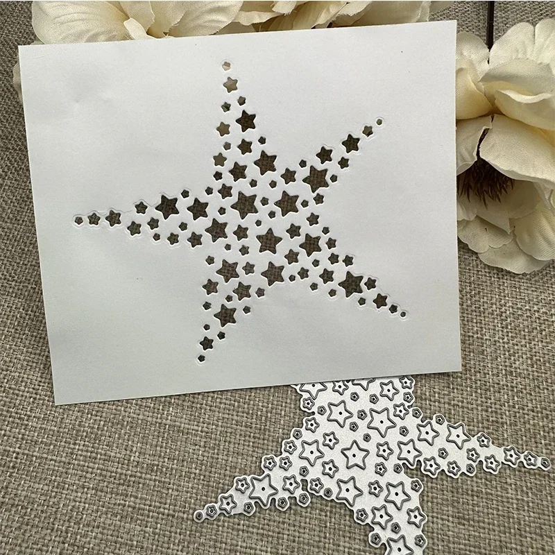 Flügel-Sterne-Dekoration, Metall-Stanzformen, Schablonen für DIY-Scrapbooking, dekorative Handarbeit, Stanzform, Schablone
