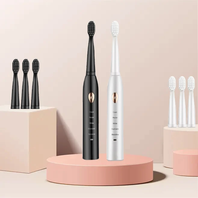 

Sonic Electric Toothbrush 5-mode USB Charging IPX7 Waterproof Whitening Teeth with 4 Toothbrush Heads Household Protable Travel
