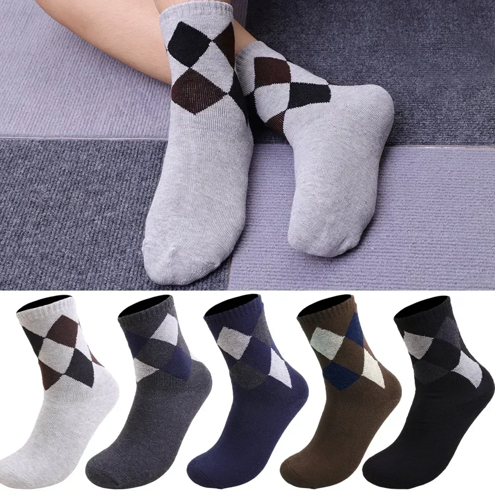 

Retro Socks Cashmere Super Harajuku Warm Thick Merino Casual Wool Men's High Winter Grid Antifreeze 5pairs Quality Snow