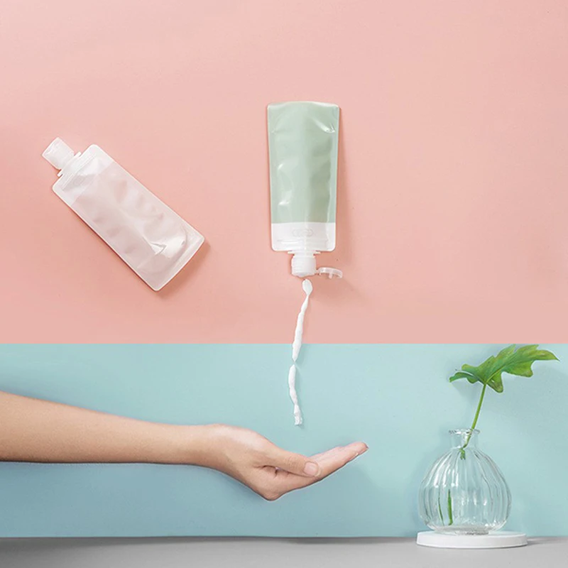 

Портативный дозатор лосьона, дорожный контейнер для хранения жидкого косметического шампуня, многоразовый прозрачный мини-контейнер с герметичными пакетами, 2 шт.