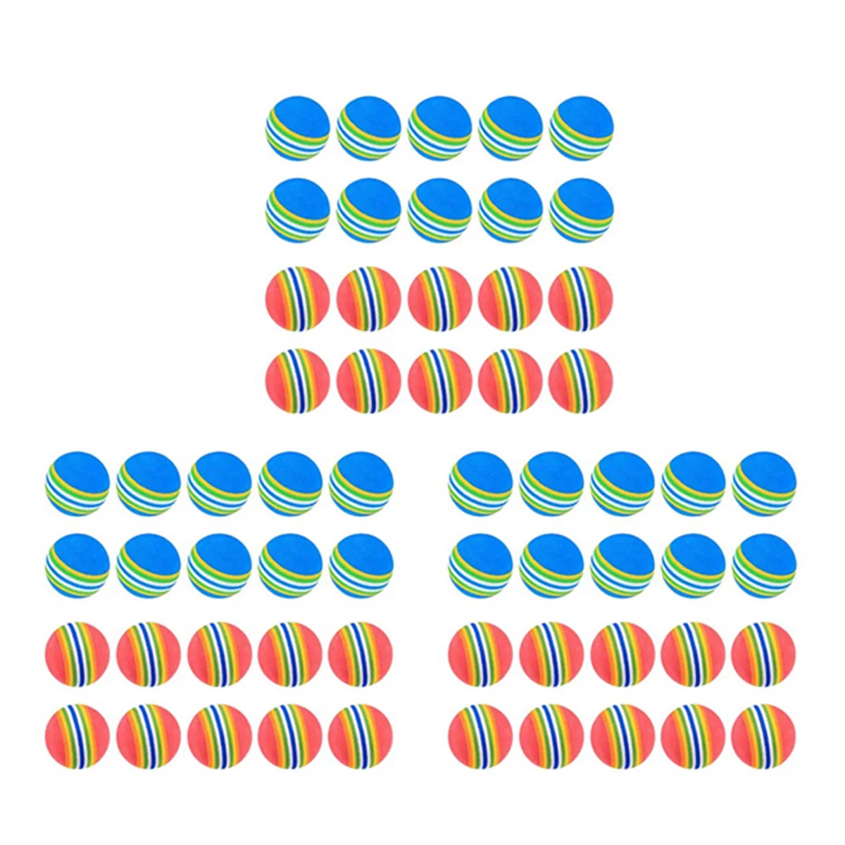 BAAU 60 Pcs Golf BallsSoft Foam Garden Golf Balls Practice Balls Sponge Rainbow for Indoor Outdoor