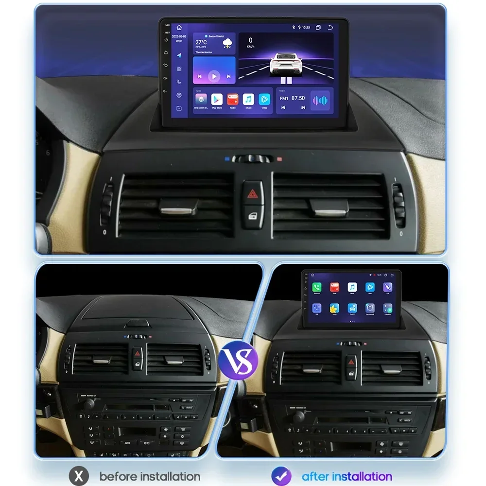 ȵ̵ ڵ , Ƽ̵ , 2004-2012, 8G + 128G, 2din, BMW X3 E83, 4G-LTE, ī÷, RDS, DSP, GPS, ׺̼,   