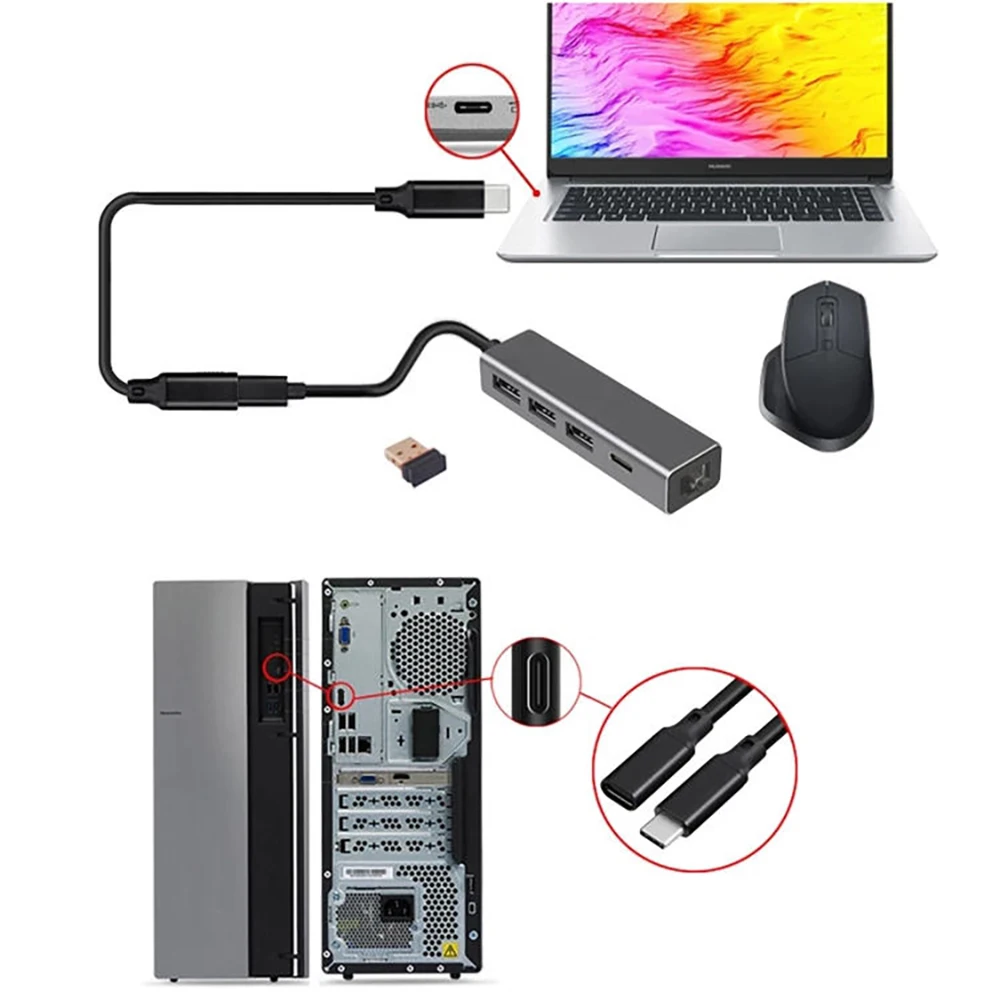 USB C Extension Cable USB 3.2 Gen2 Male to Female Type C Extender Cord PD100W 4K 20V 5A for MacBook Pro Samsung laptops Xiaomi usb c cable usb cable usb extension cable usb c extension cable