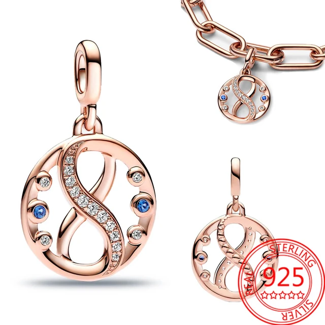 Lucky Number 8 Embellishes The Gem 925 Sterling Silver Infinity Symbol  Medallion Fit Pandora ME Bracelet Paired With Jewelry - AliExpress