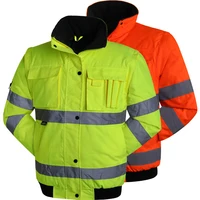 High Visibility Parka Windproof Jacket Waterproof Parka Men's Work Reflective Parka 1