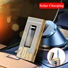 Touch Sensitive Solar Rechargeable Lighter Metal Outdoor Windproof Butane Gas Lighter Turbo Torch Blue Flame Jet Lighters 5