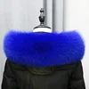 Real Fox Fur Collar Winter Women Natural Fur Hood Trims Decor Furry Fur Scarf for Coat Jeckets Black Scarves Luxury Shawls 6