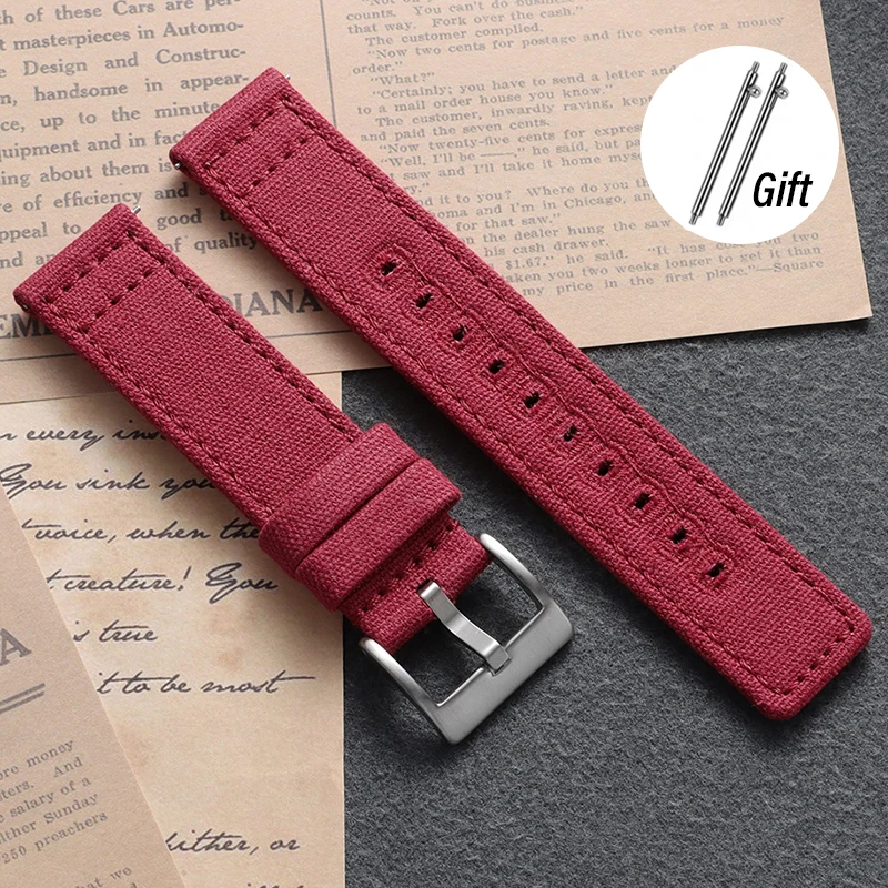 Deluxe Woven Canvas Braided Nylon Watch Band - Durable Premium Strap