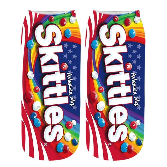 New Summer Fashion 3D Printing Socks Cute Art Creative Food Chips Ankle Socks Harajuku Funny Happy Sock HK23015-32