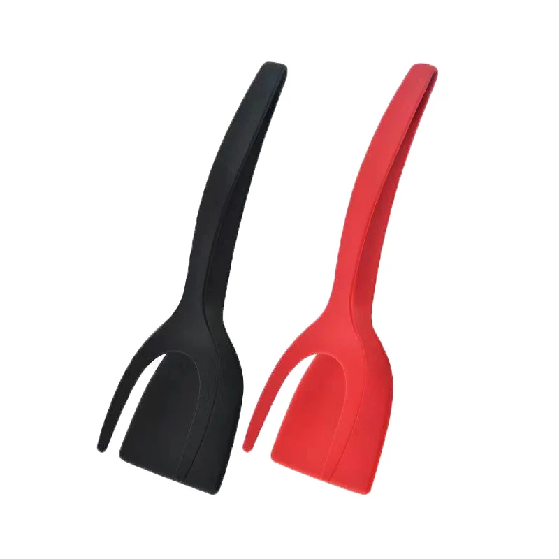Flip Pliers 2 in 1 Nylon Grip Egg Spatula Tongs Steak Clamps Pancake Fried Multifunctional Non-Stick Clips Kitchen Accessories