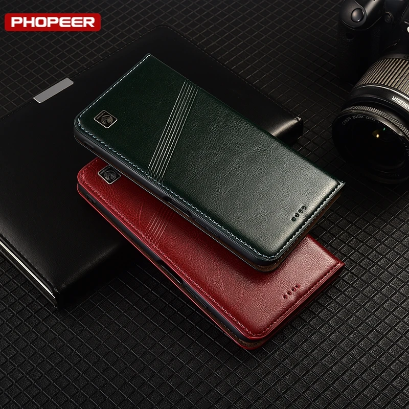 Premium Genuine Leather Flip Wallet Case - Ultra Slim Design
