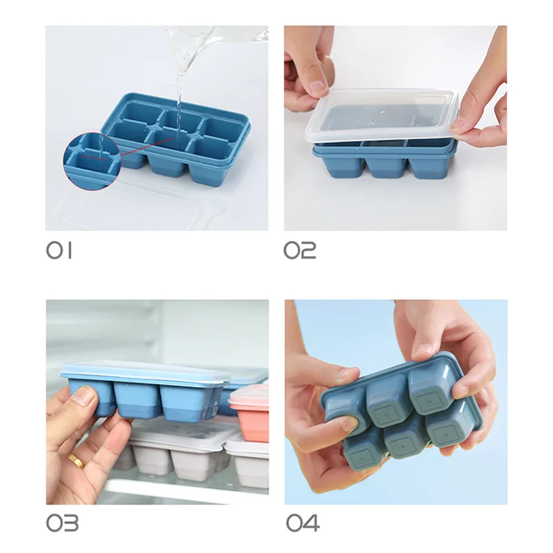 AUFELL Set Da 3 Vaschette Per Cubetti Di Ghiaccio In Silicone - 160 Mini Cubetti Da 0,95 Cm - Alimentari, Senza BPA, Per Cucina, Bar E Budini (Nero, Rosso, Blu)